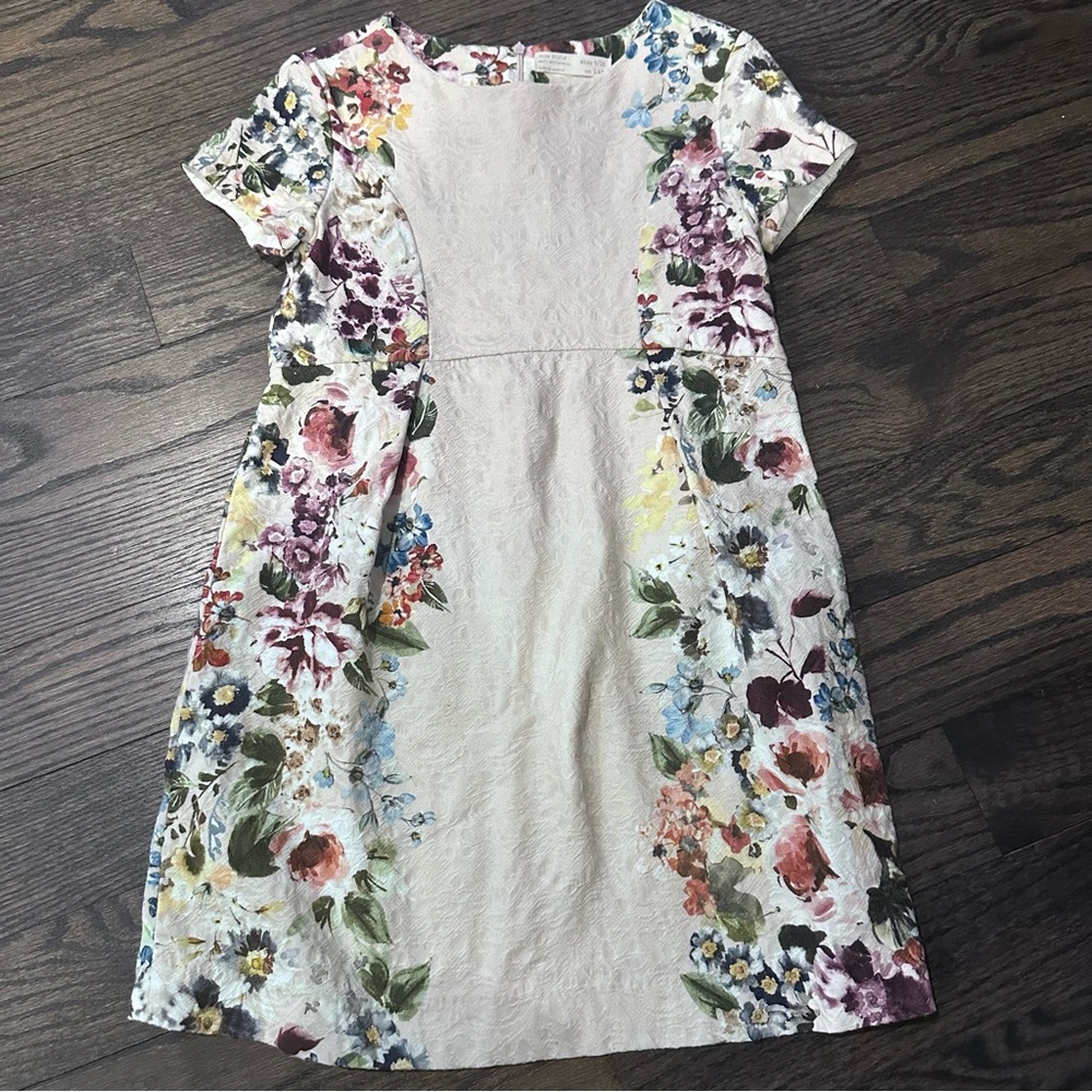 Zara Girls Floral Jacquard Dress  Size 9 /10 Years